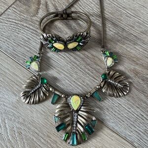Chloe + Isabel Green and Silver Necklace Set